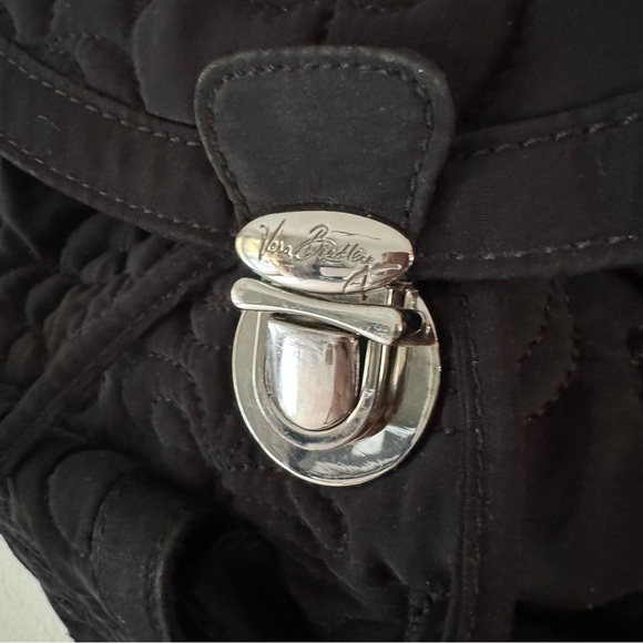 Vera Bradley Quilted Floral Amy Backpack Black Drawstring Essential Bag Boho - Picture 3 of 16